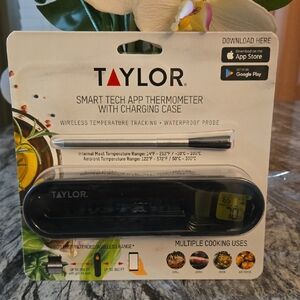 Taylor Black Smart Thermometer with Charging Case